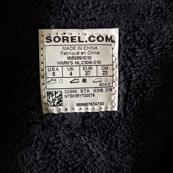 Sorel Helen Holiday Wedge Zip Front Black Leather Sheepskin Tall Boot Womens Sz6 - Picture 8 of 8